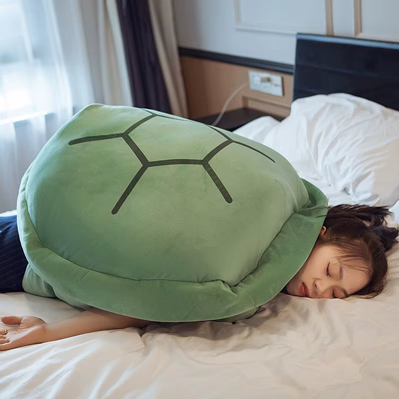 Wearable Turtle Shell Plush Pillows Stuffed Soft Tortoise Turtle Shell Stuffed Animal Costume Plush Dress up Cushion Funny Toy