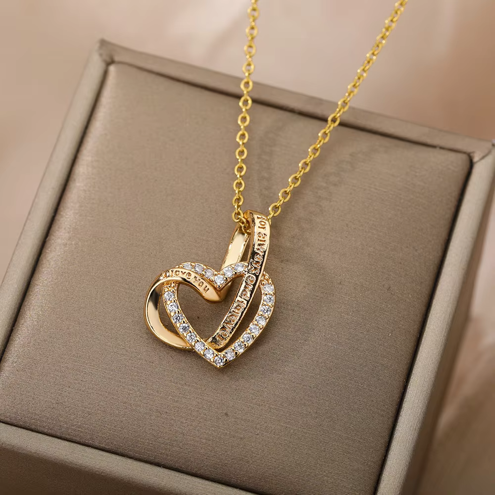 18K Gold Plated Heart Pendant Necklace